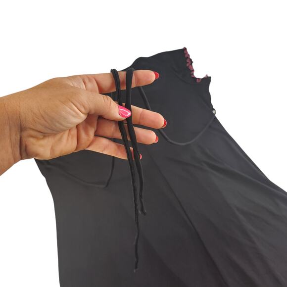 Vintage Giorgio Fiorlini Dress Womens XL Black Pink Twee Coquette Fit Flare Lace - Picture 9 of 13